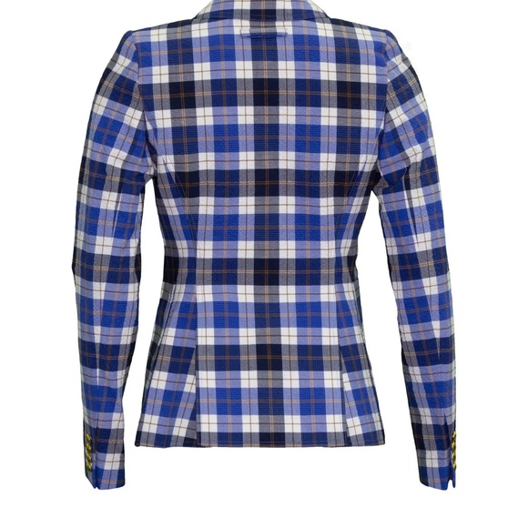 Smythe Patch Pocket Duchess Blazer Blue Plaid - Picture 2 of 15